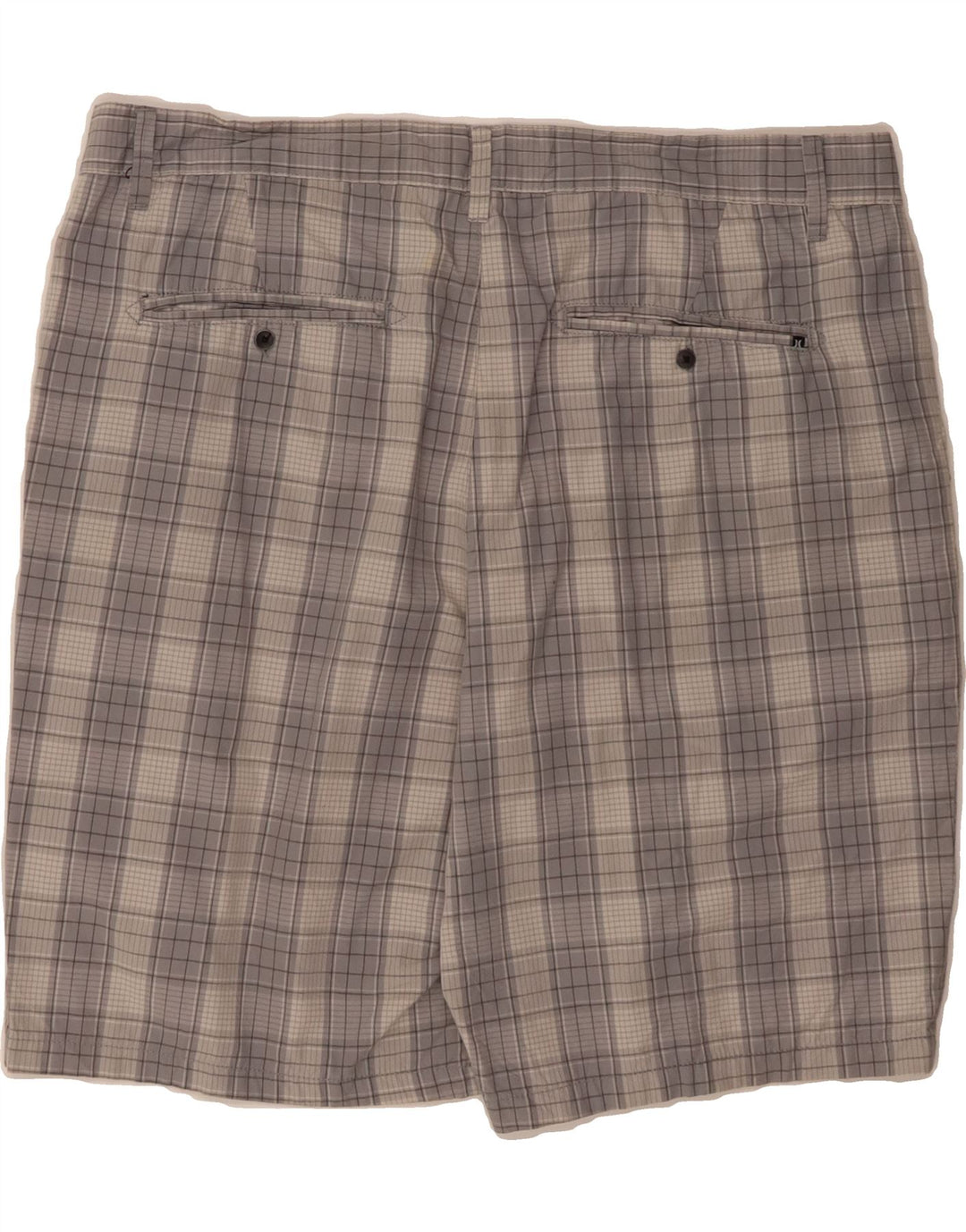 HURLEY Mens Chino Shorts W36 Large  Grey Check Cotton Vintage Hurley and Second-Hand Hurley from Messina Hembry 