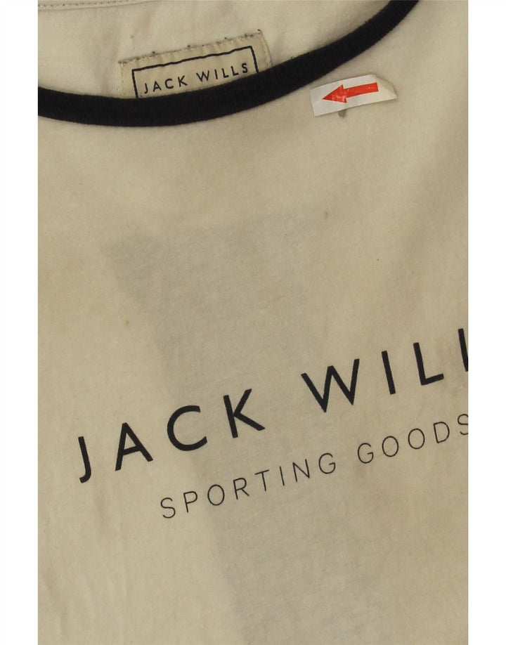 Męska koszulka z grafiką Jack Wills, bawełniana koszulka w kolorze średniej bieli