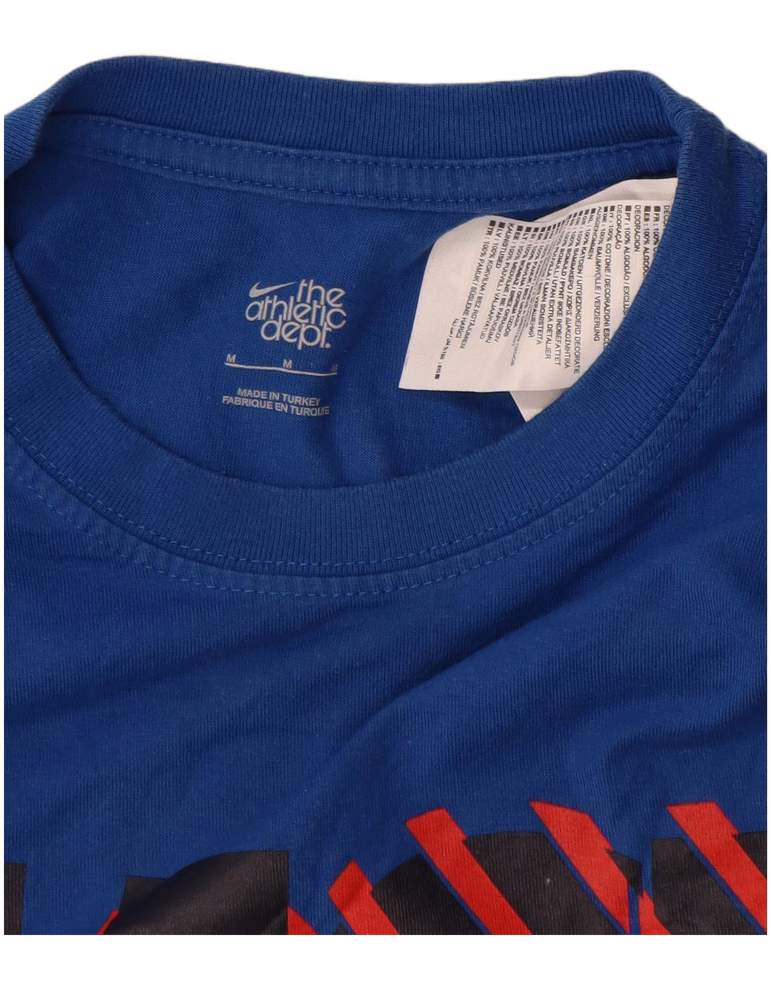 Męski T-shirt z grafiką Nike, średni niebieski, bawełniany