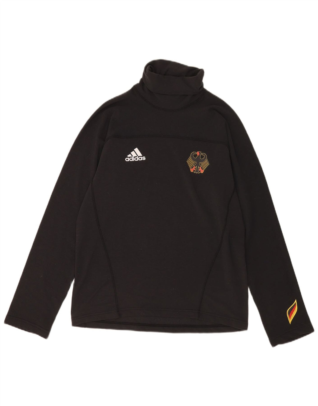 Adidas Męski graficzny top z długim rękawem UK 34/36 Mały czarny poliester