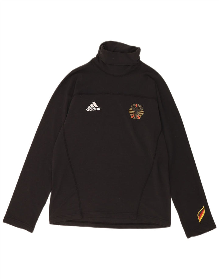 Adidas Męski graficzny top z długim rękawem UK 34/36 Mały czarny poliester