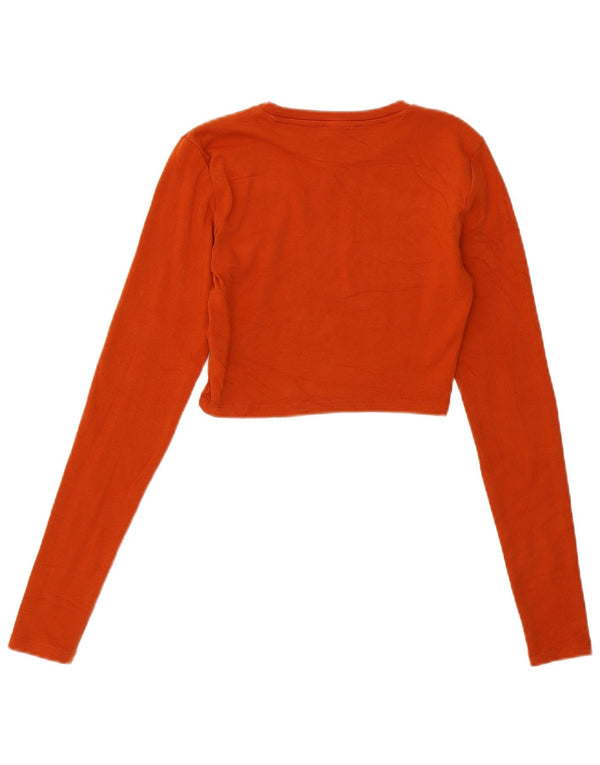 Damski krótki top Zara z długim rękawem, UK 12, średnia brązowa bawełna