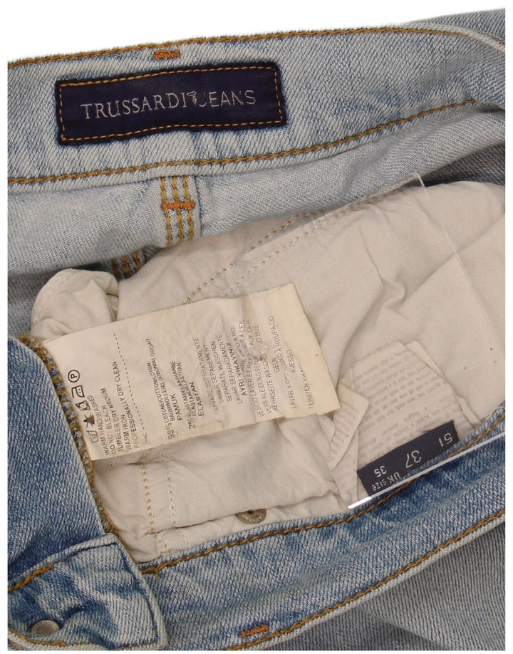 TRUSSARDI Mens Straight Jeans W35 L30 Blue Cotton