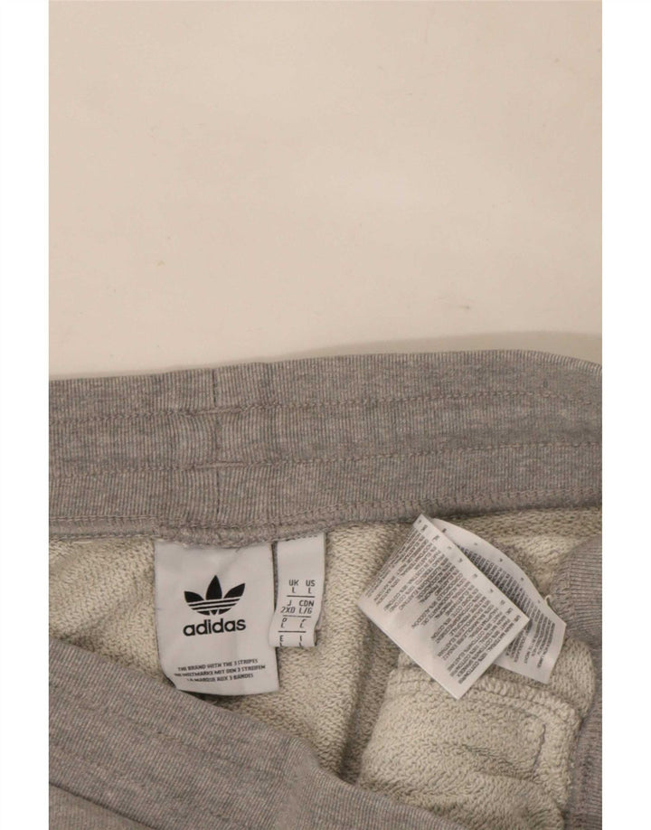 Męskie spodnie dresowe Adidas, duże, szare, bawełniane