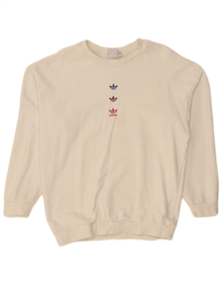 Damska bluza Adidas Graphic Oversized Sweter UK 10 Small Off White