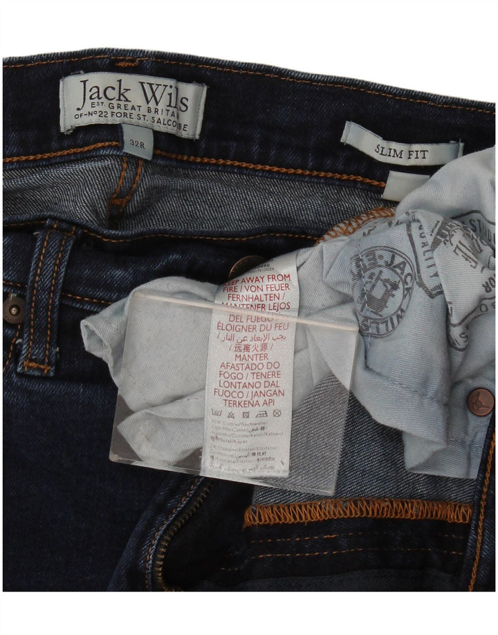 Jack Wills Męskie jeansy slim W32 L28 Granatowa bawełna