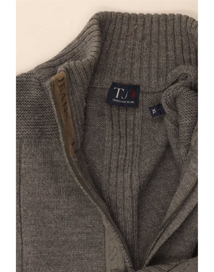 Męski sweter zapinany na zamek Trussardi Jeans XL, szary