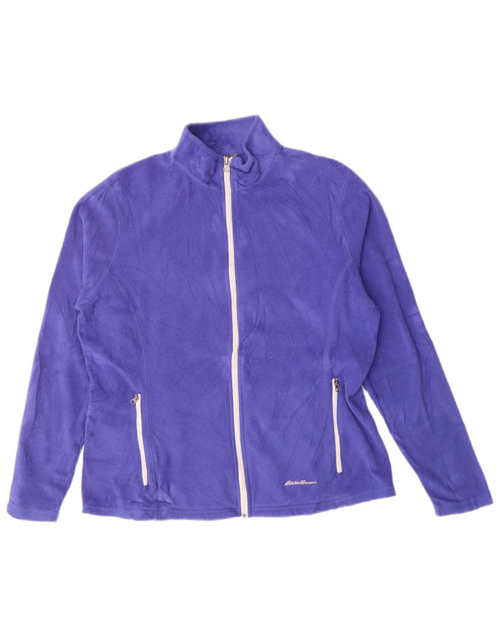 Damska kurtka polarowa Eddie Bauer UK 16, duża, fioletowa, poliestrowa