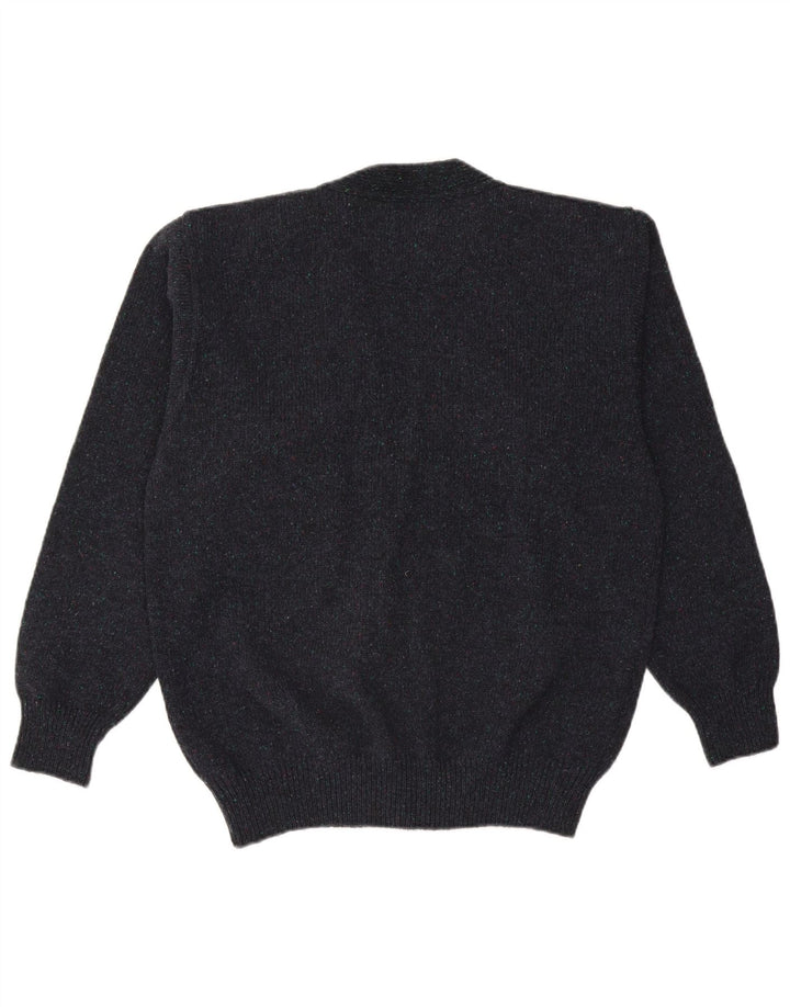 Vintage męski sweter kardigan IT 50 średni granatowy wełniany