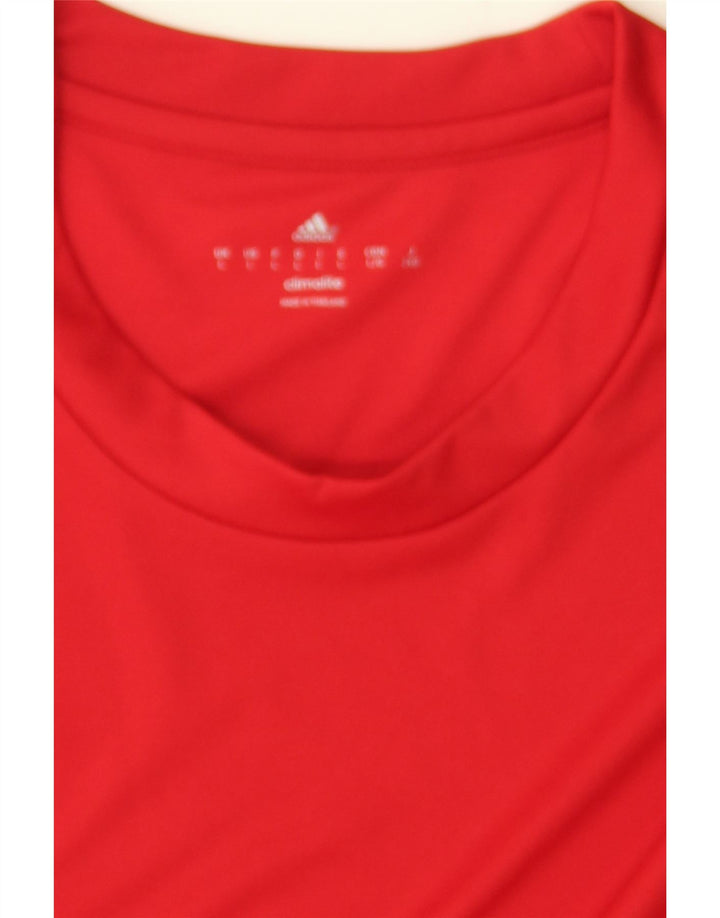 ADIDAS Mens Climalite T-Shirt Top Large Red Polyester Vintage Adidas and Second-Hand Adidas from Messina Hembry 