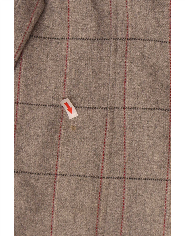 Marks & Spencer Damski płaszcz dwurzędowy UK 18 XL Szary w kratkę, nowa wełna