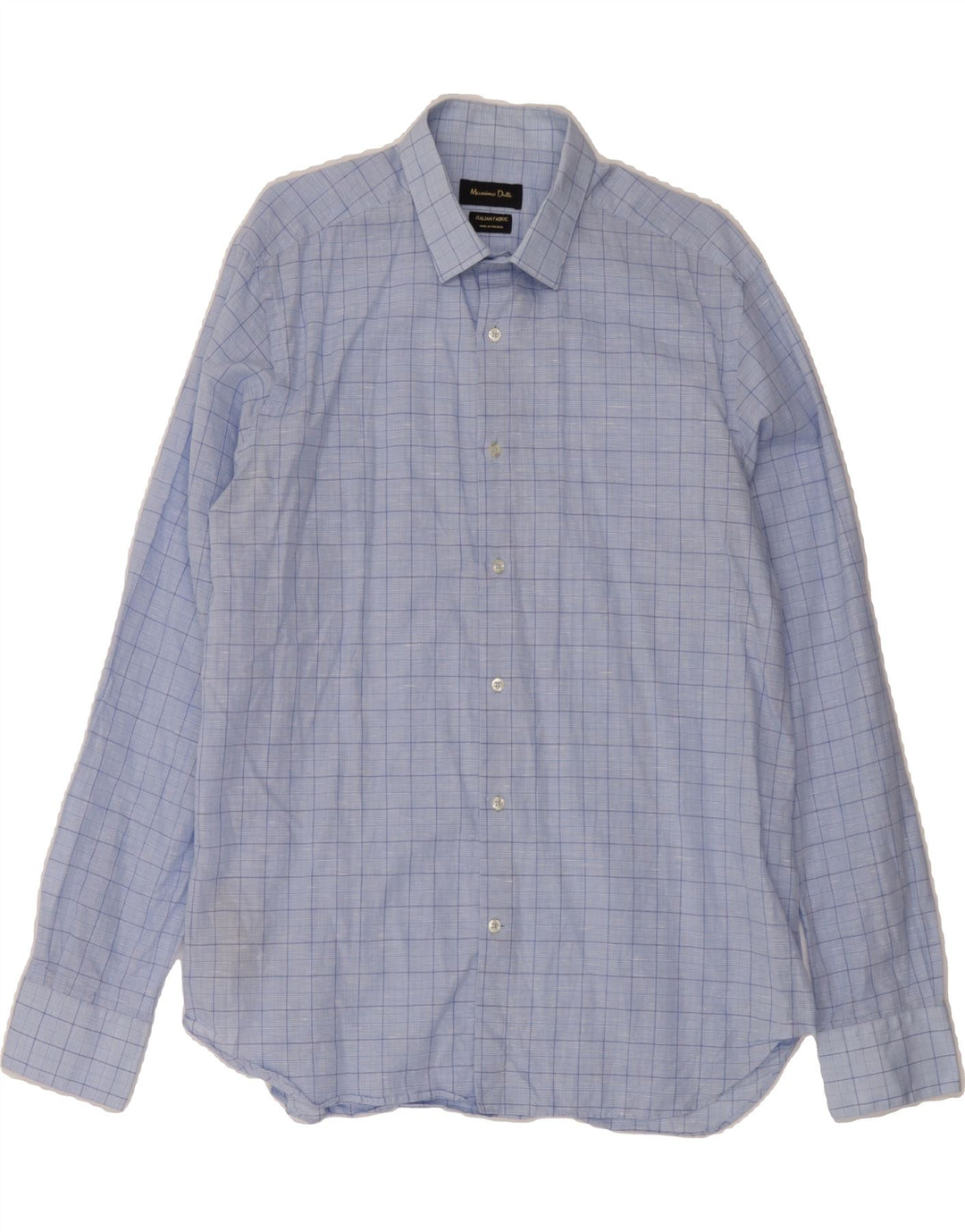 MASSIMO DUTTI Mens Shirt Size 43 XL Blue Check Cotton Vintage Massimo Dutti and Second-Hand Massimo Dutti from Messina Hembry 
