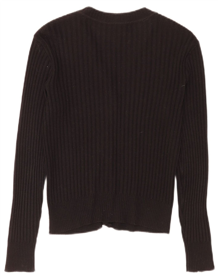 Sweter damski w stylu vintage, krótki sweter EU 36, mały, czarny, poliakryl