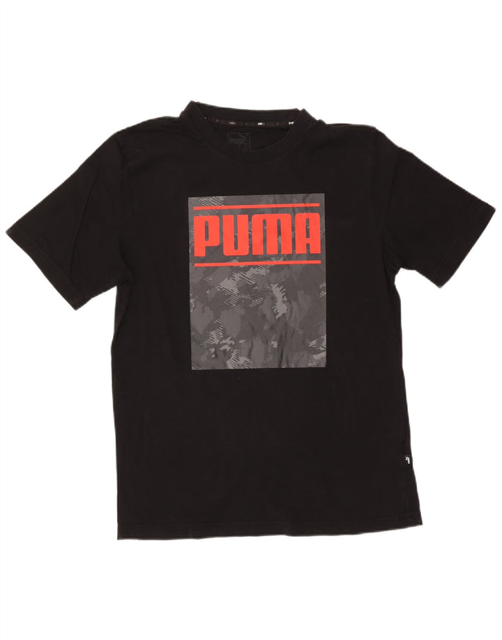 Męska koszulka z grafiką Puma, średnia czarna bawełniana