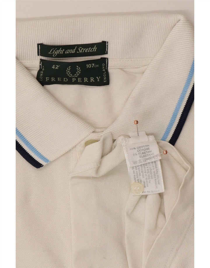 Męska koszulka polo Fred Perry, średnia biała bawełna