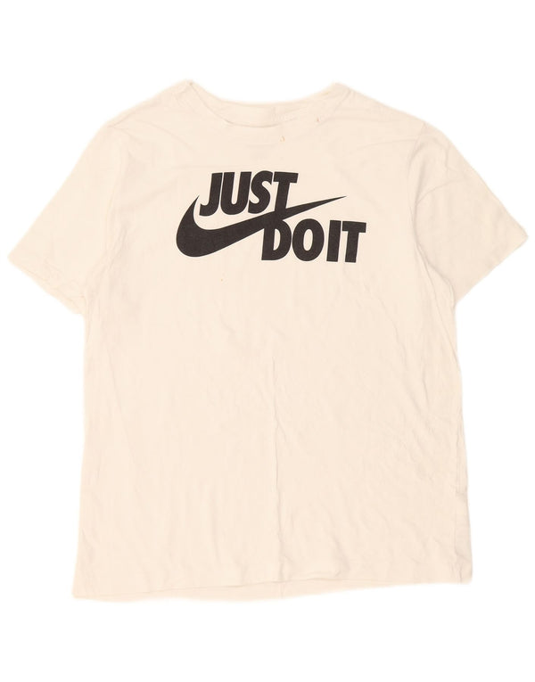 Męski T-shirt z grafiką Nike, duży, biały, bawełniany