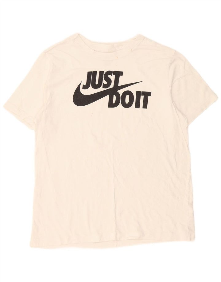 Męski T-shirt z grafiką Nike, duży, biały, bawełniany