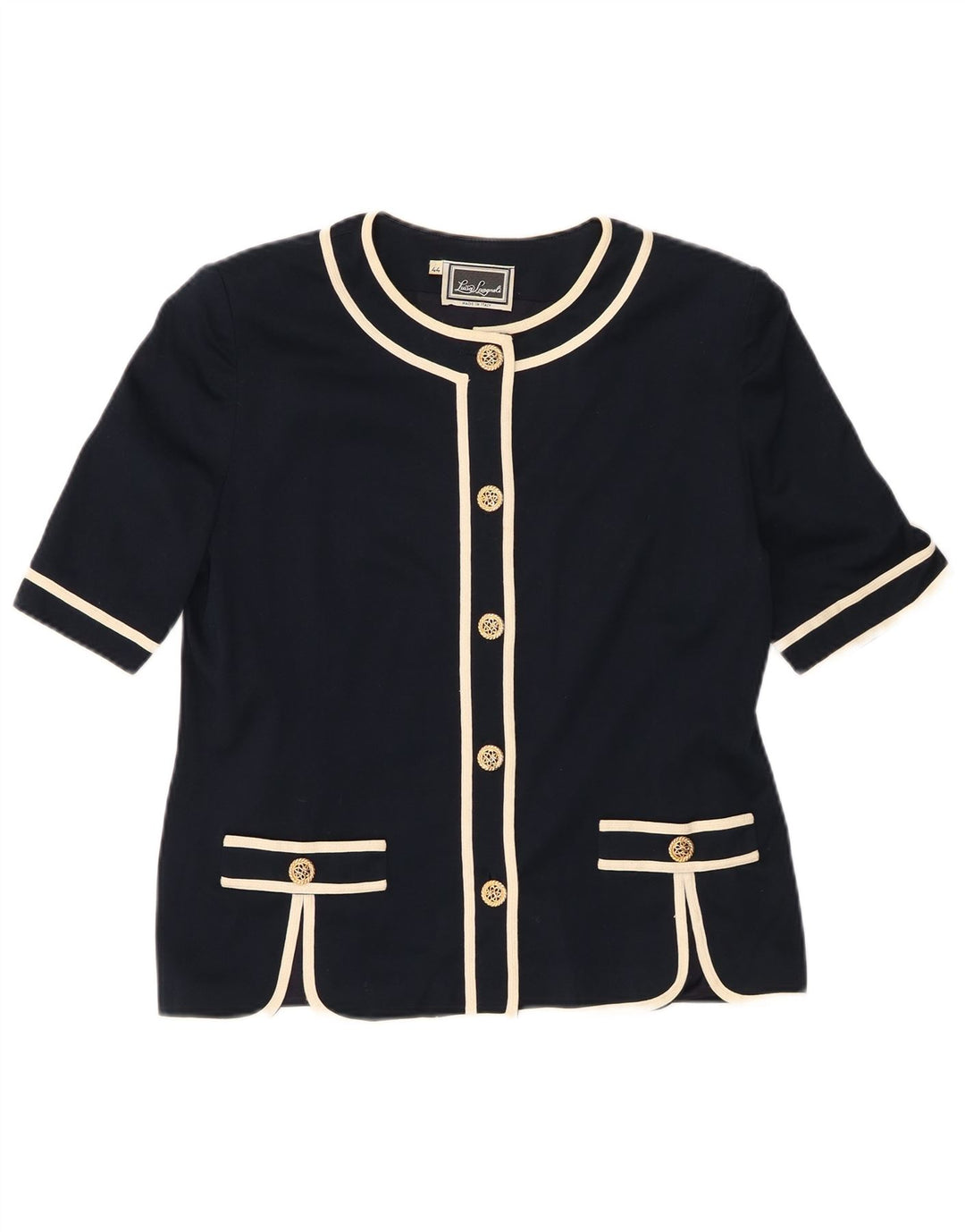 LUISA SPAGNOLI Damska marynarka z krótkim rękawem IT 44 Średni granat