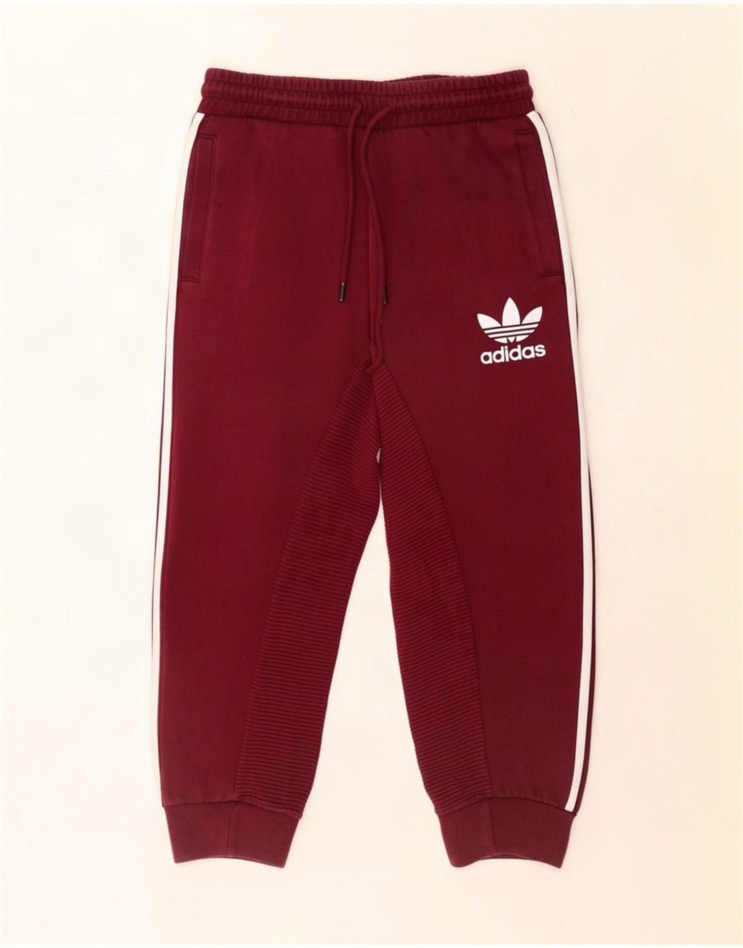 Męskie spodnie dresowe Adidas, średniej wielkości bordowa bawełna