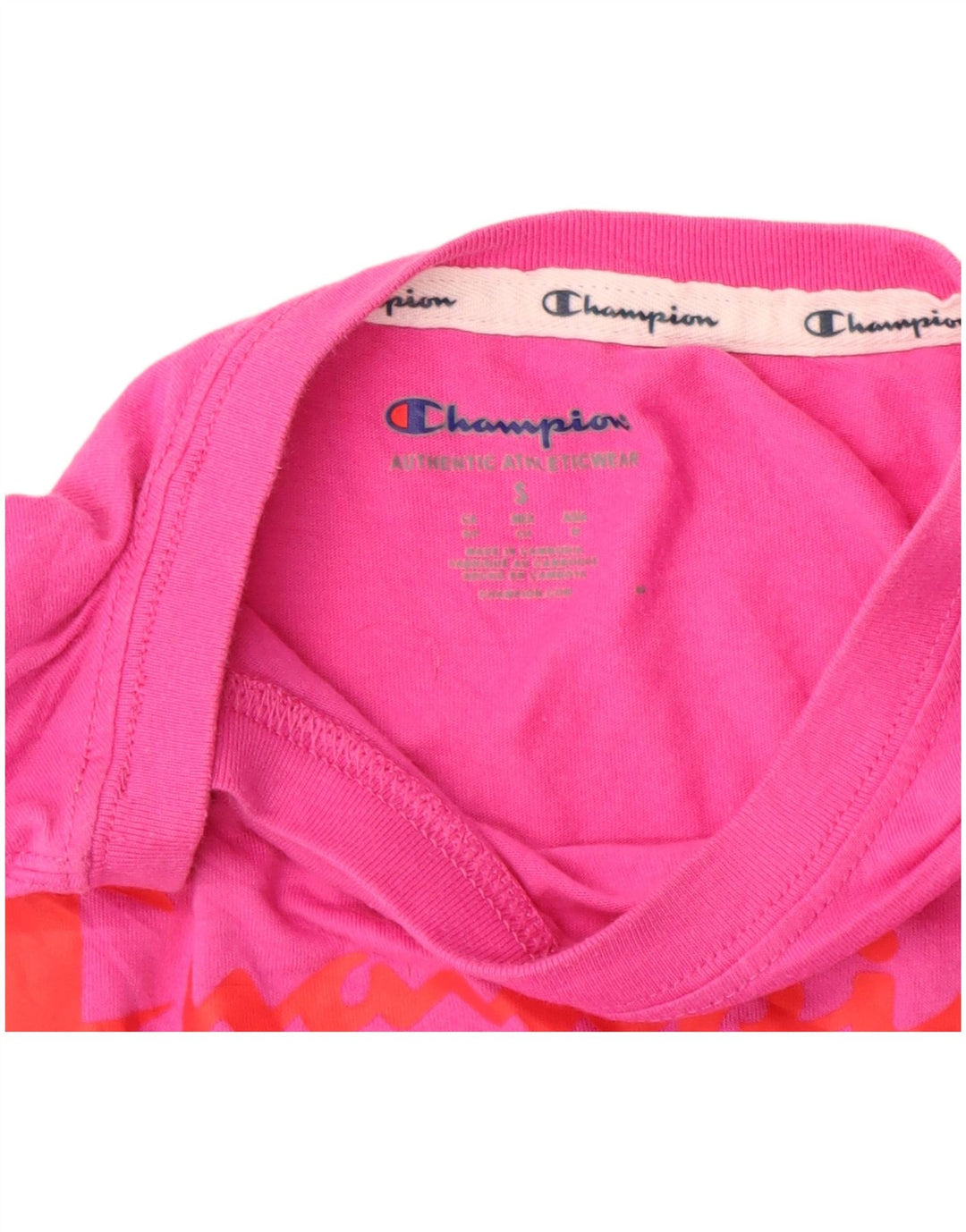 Damska koszulka CHAMPION Crop Graphic Top UK 10 Small Pink