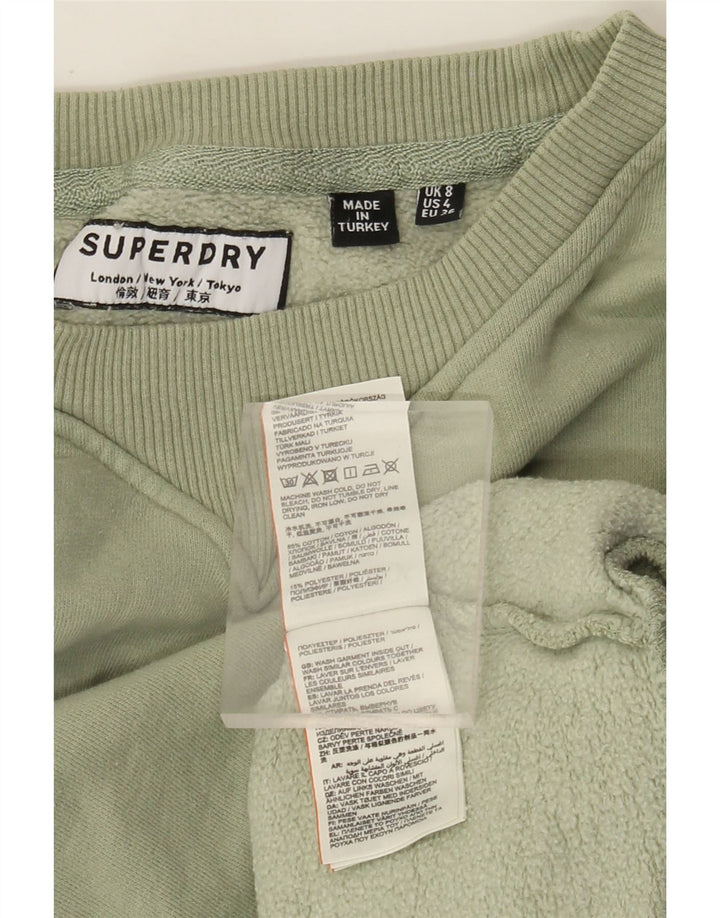 Damski sweter oversize Superdry z grafiką UK 8, mały, zielony, bawełniany