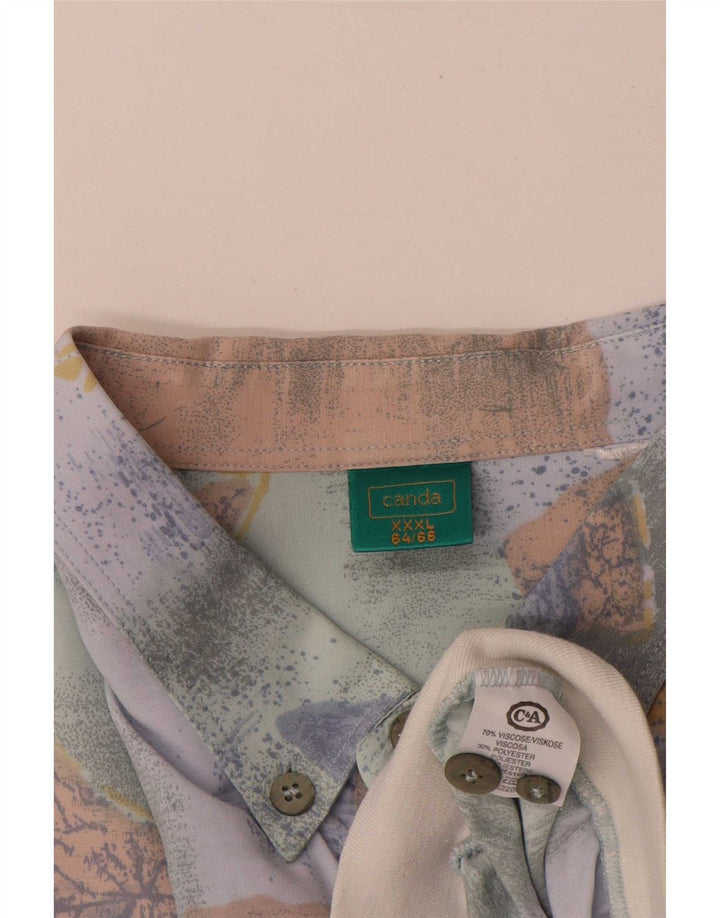 Canda Męska koszula pulowerowa z krótkim rękawem, abstrakcyjnym wzorem, 3XL, wielokolorowa