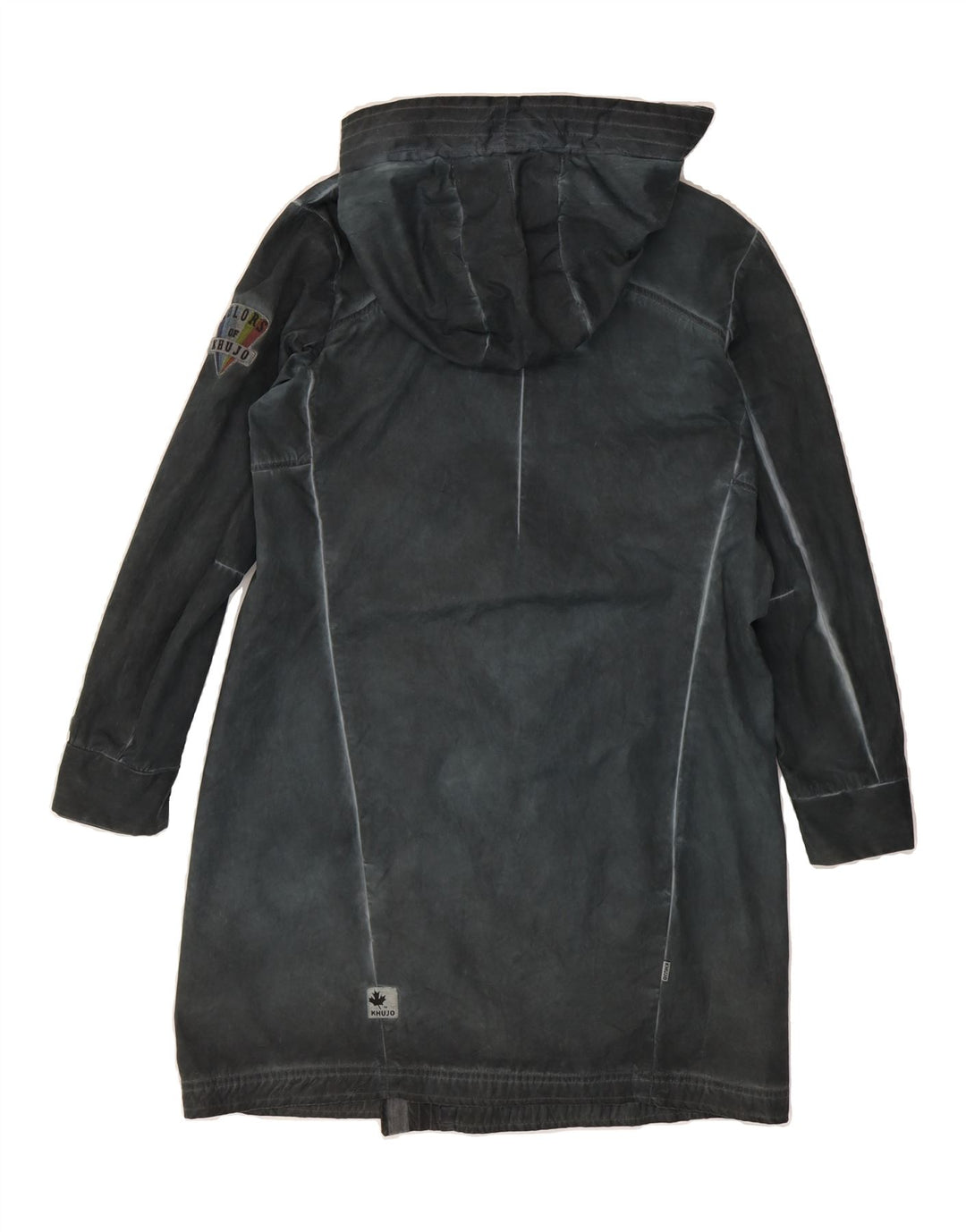 KHUJO Womens Hooded Parka Jacket UK 14 Medium Blue Cotton Modern Vintage KHUJO and Second-Hand KHUJO from Messina Hembry 