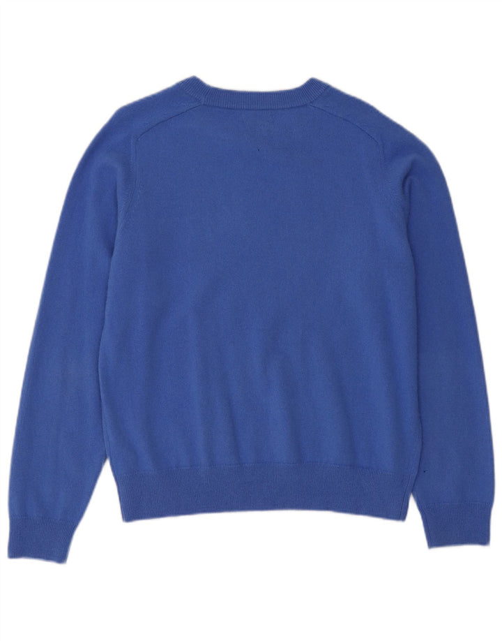 Męski sweter z okrągłym dekoltem Massimo Dutti XL, niebieska wełna