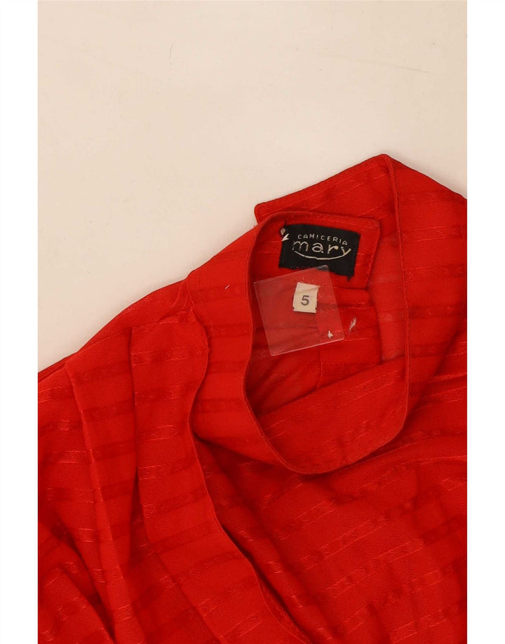 Damska bluzka koszulowa w stylu vintage, US 5, małe, czerwone paski, poliester