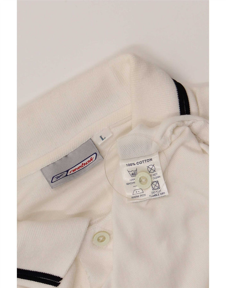 Męska koszulka polo Reebok, duża, biała, bawełniana