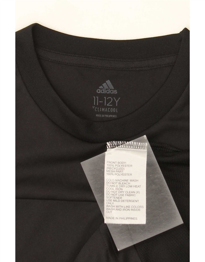 Chłopięca koszulka Adidas Climacool z grafiką, 11-12 lat, czarny poliester