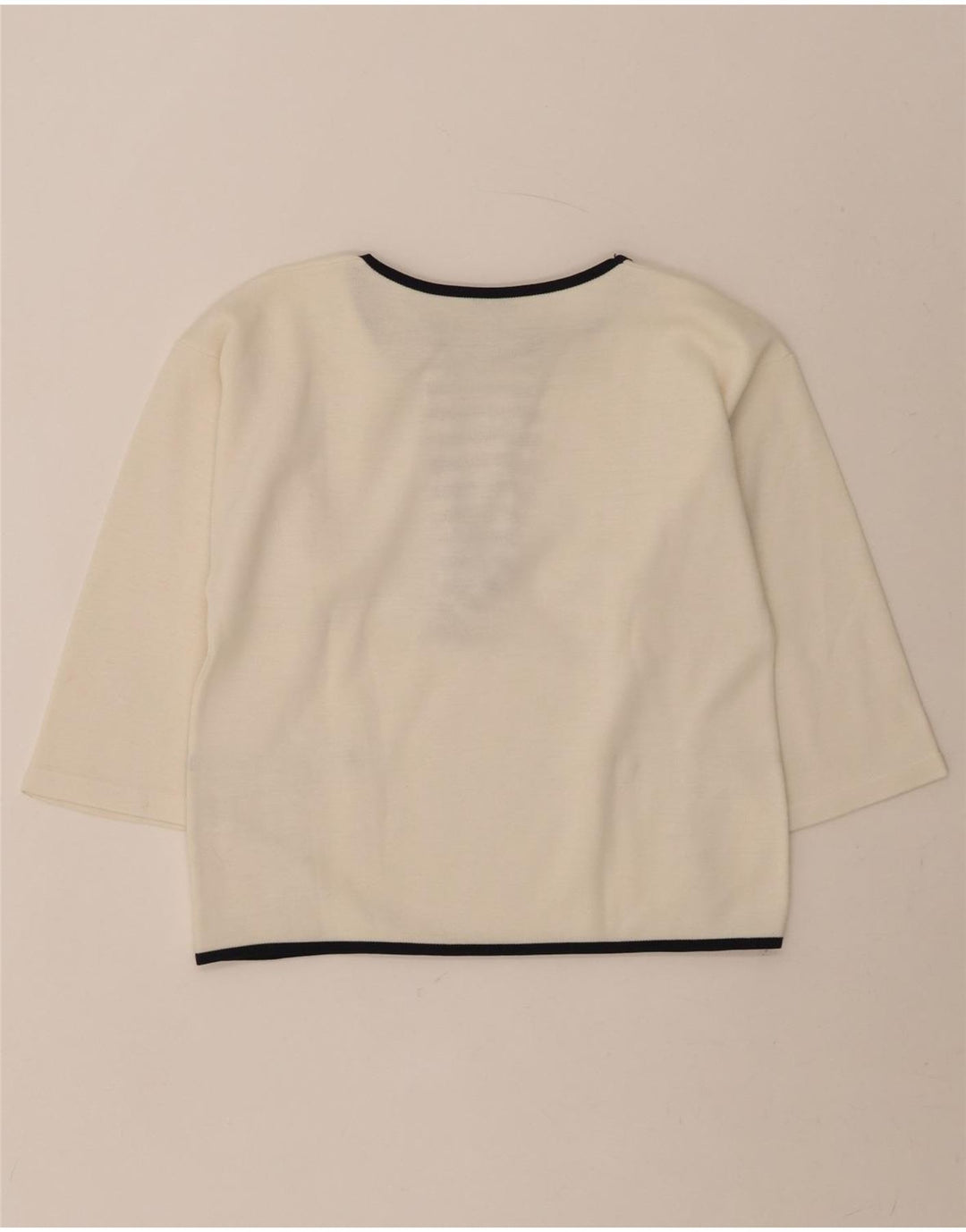 VINTAGE Womens Oversized Boat Neck Jumper Sweater UK 10 Small White Vintage Vintage and Second-Hand Vintage from Messina Hembry 