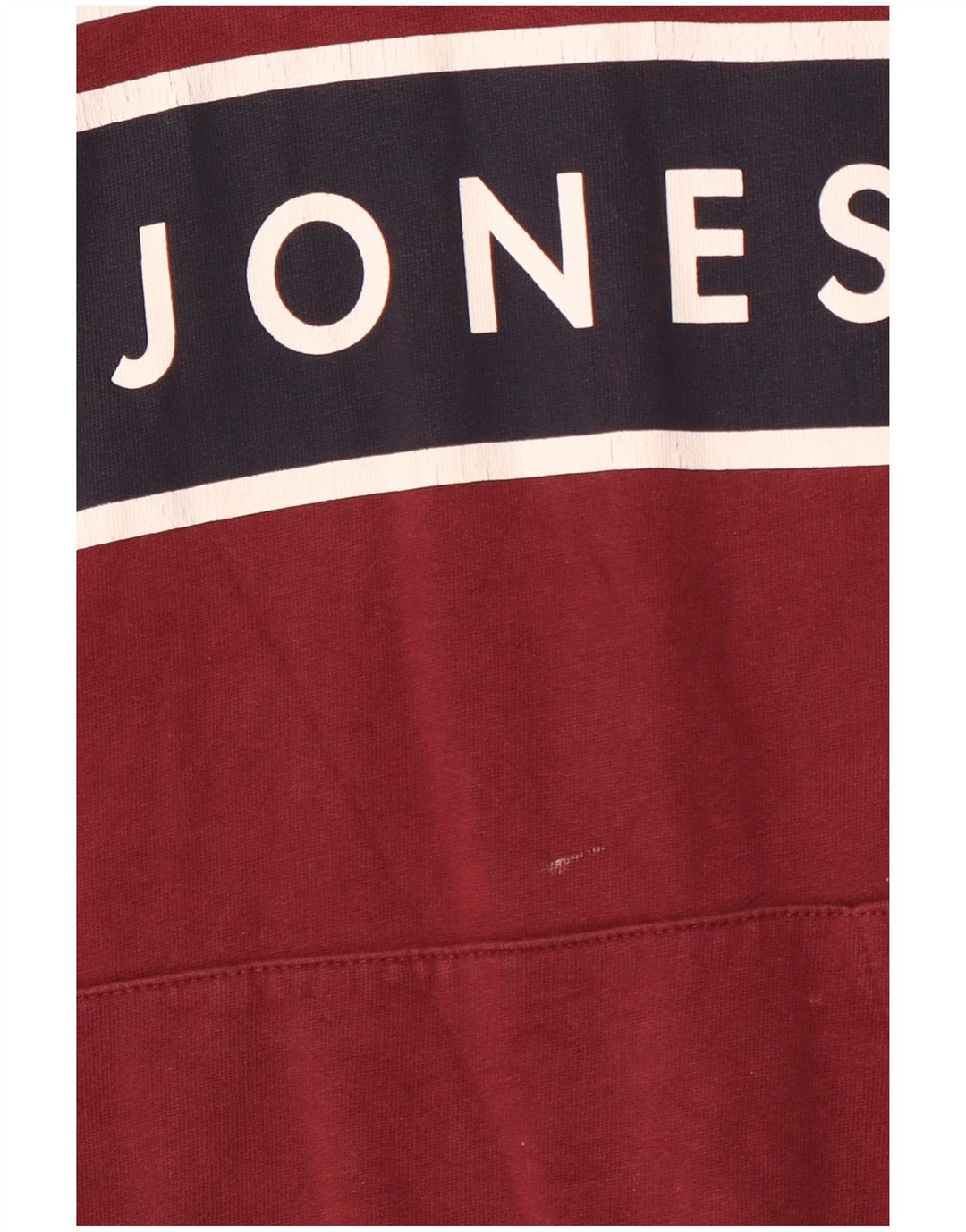Męski sweter z kapturem i grafiką JACK & JONES, średniej wielkości bordowa bawełna