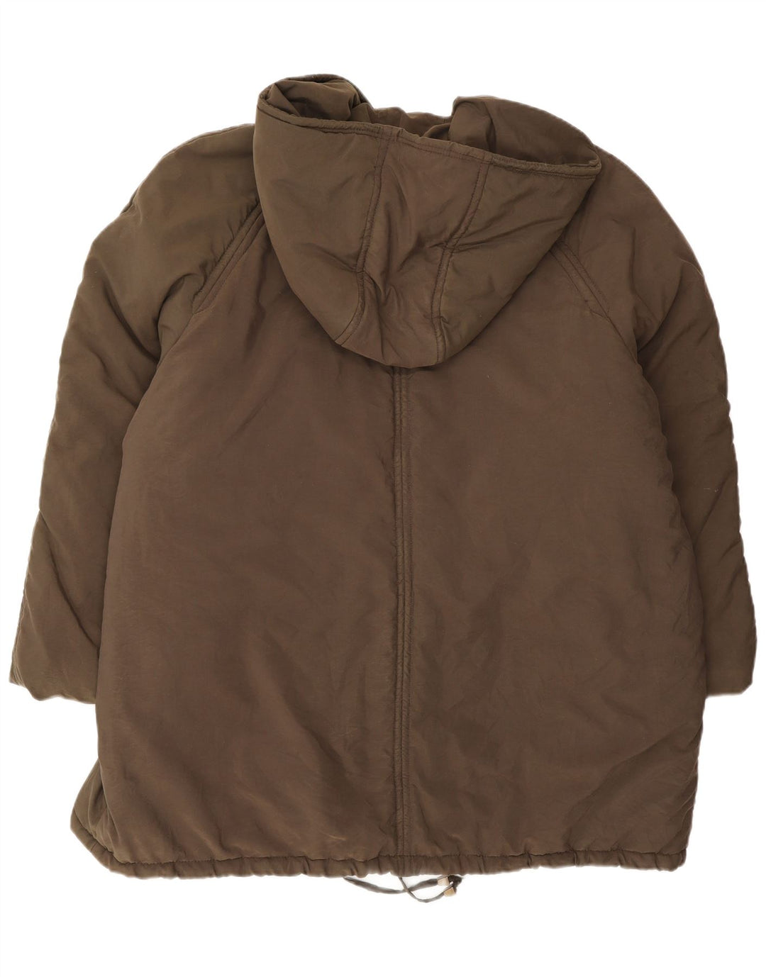 Max & Co. Damski płaszcz z kapturem, oversize, ocieplany, UK 16, duży, brązowy, poliester