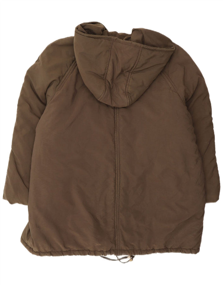 Max & Co. Damski płaszcz z kapturem, oversize, ocieplany, UK 16, duży, brązowy, poliester