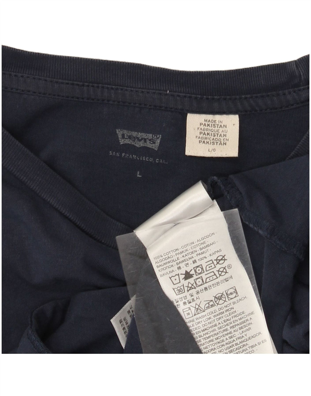 Męski T-shirt z grafiką LEVI'S, duży, granatowy, bawełniany