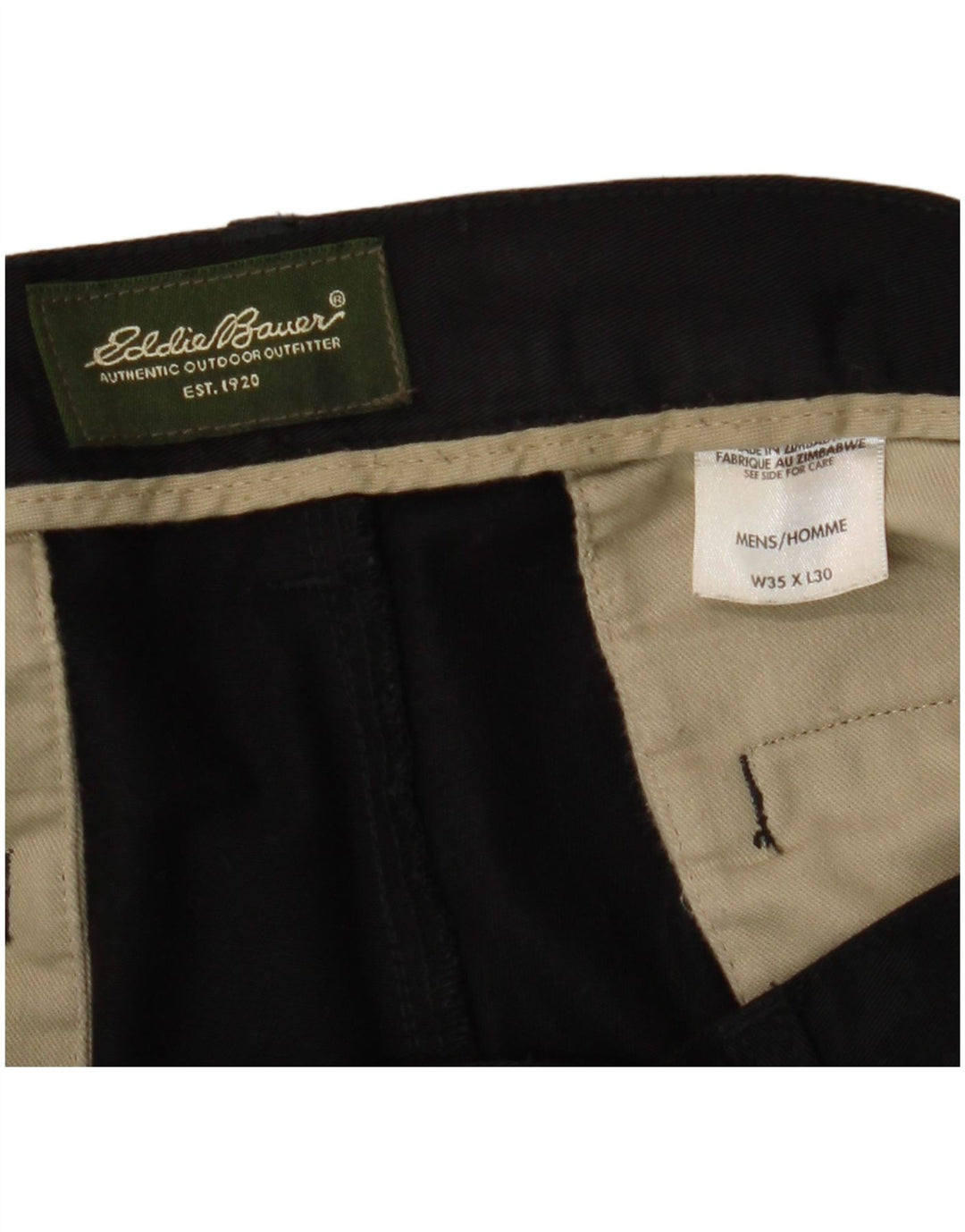 Męskie spodnie chino EDDIE BAUER W35 L30 czarna bawełna