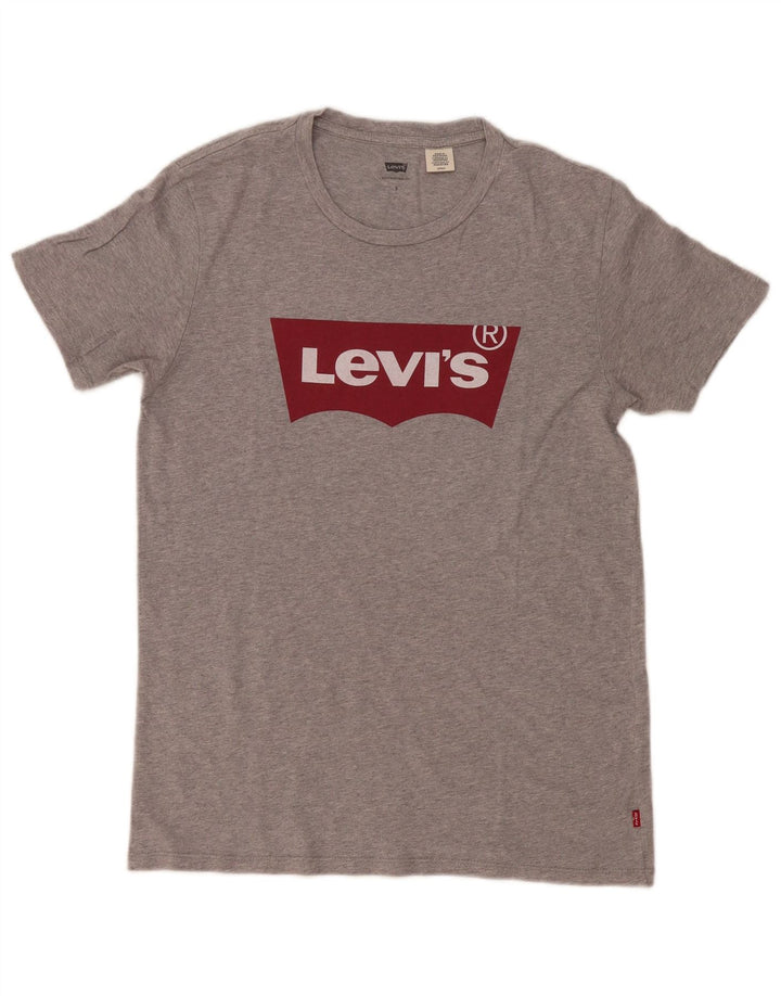 Męski T-shirt z grafiką Levi's, mały, szary, nakrapiany