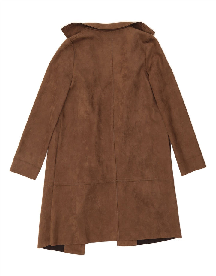ZARA Womens Overcoat UK 6 XS Brown Polyester Vintage Zara and Second-Hand Zara from Messina Hembry 