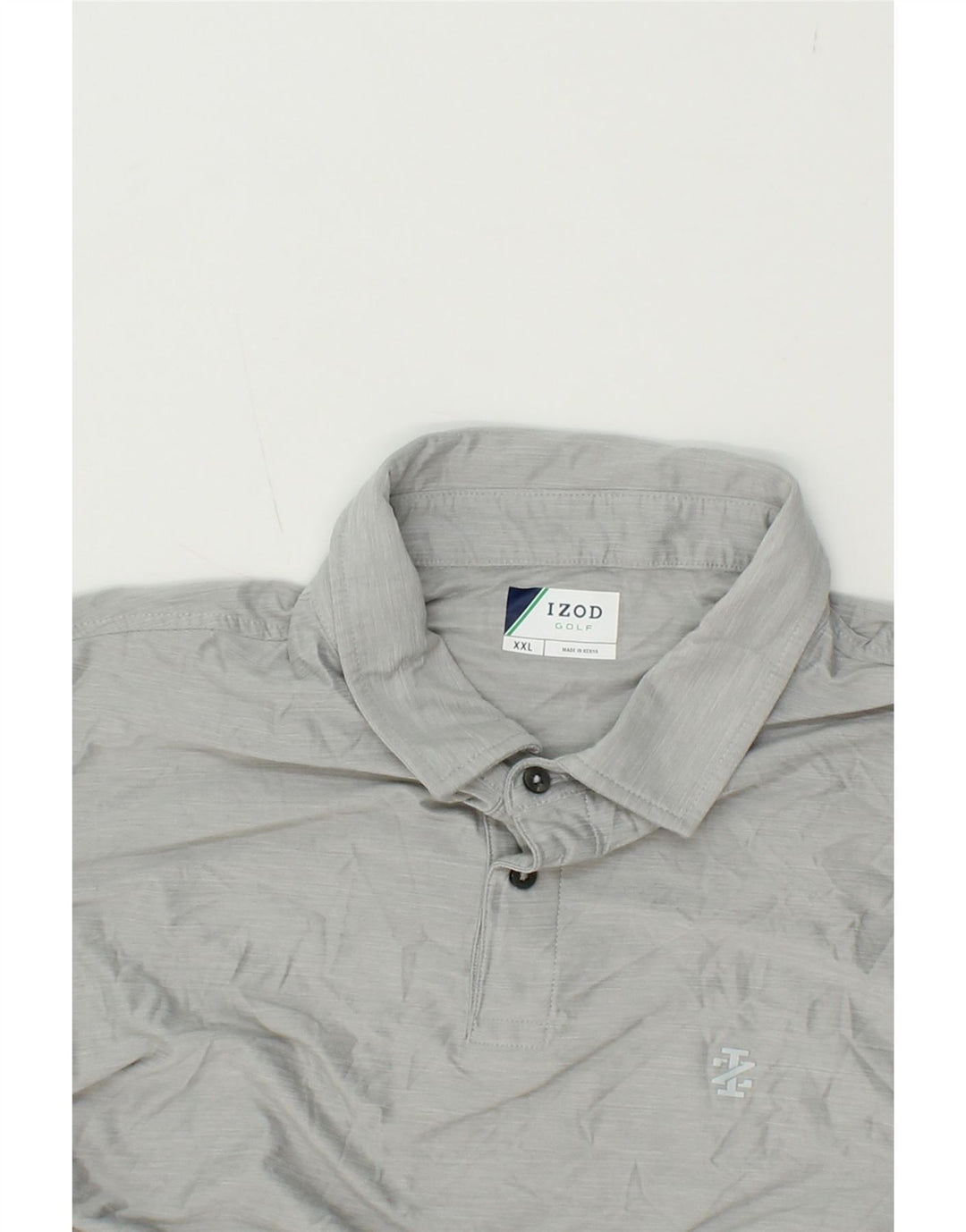 IZOD Mens Polo Shirt 2XL Grey Polyester Vintage Izod and Second-Hand Izod from Messina Hembry 