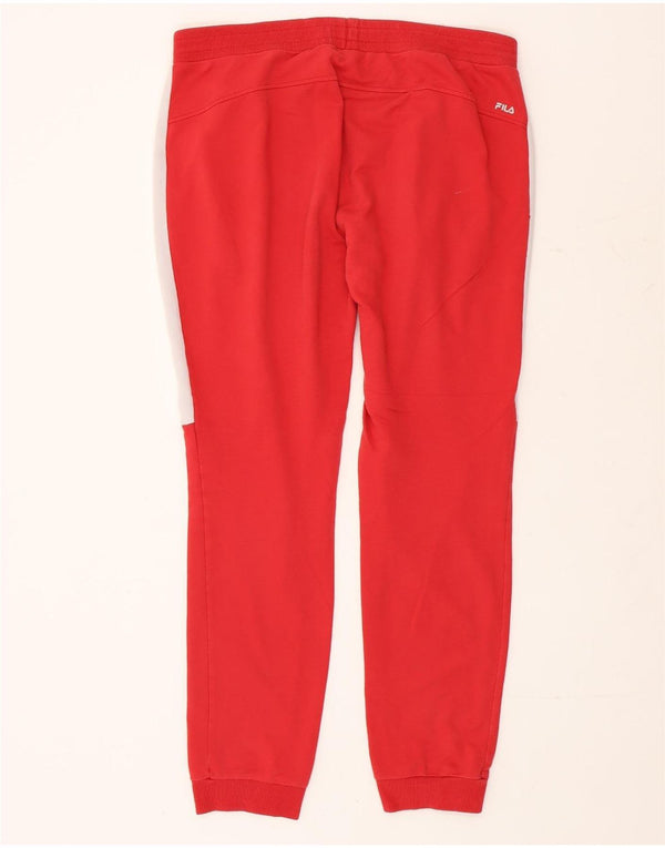 Męskie spodnie dresowe Fila Joggers XL, czerwone, bawełniane z blokami kolorów