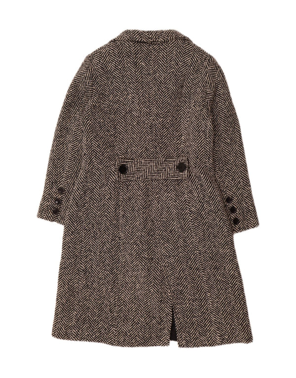 MIRELLA MORI Damski płaszcz oversize UK 18 XL, czarna wełna w jodełkę