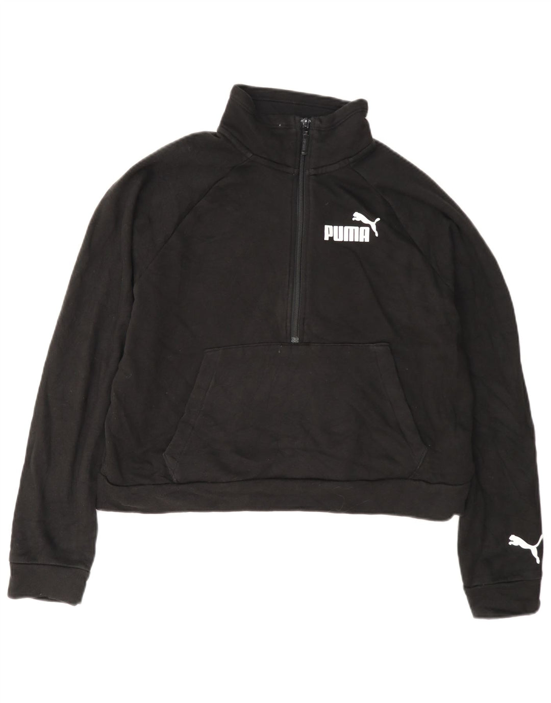 Damska bluza Puma Crop Graphic z zamkiem błyskawicznym UK 14, średnia czarna