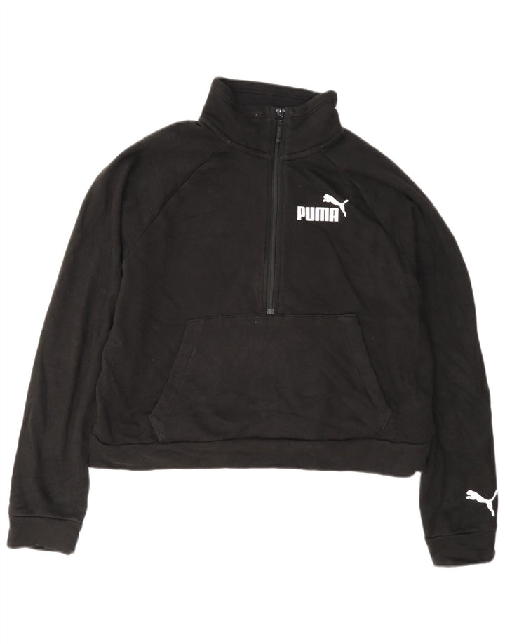 Damska bluza Puma Crop Graphic z zamkiem błyskawicznym UK 14, średnia czarna
