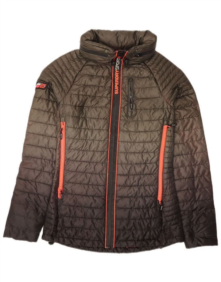 SUPERDRY Womens Padded Jacket UK 10 Small Khaki Polyester