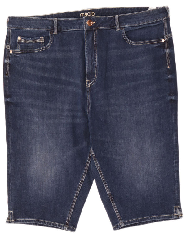 Damskie spodenki jeansowe MARKS & SPENCER z wysokim stanem UK 20 2XL W36 Granatowe
