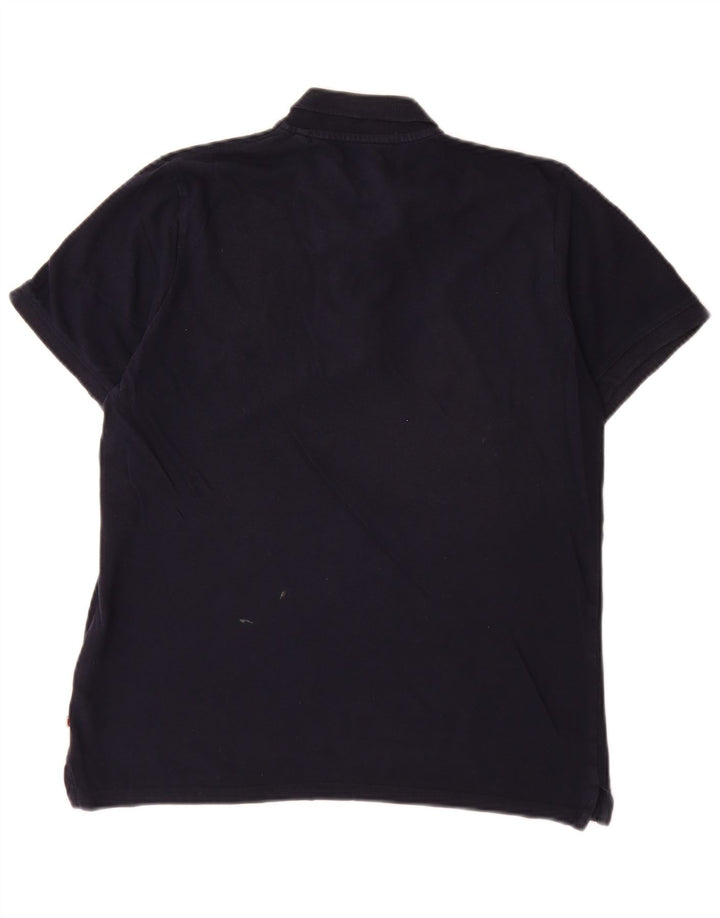 Męska koszulka polo Jack & Jones, mała, granatowa, bawełniana