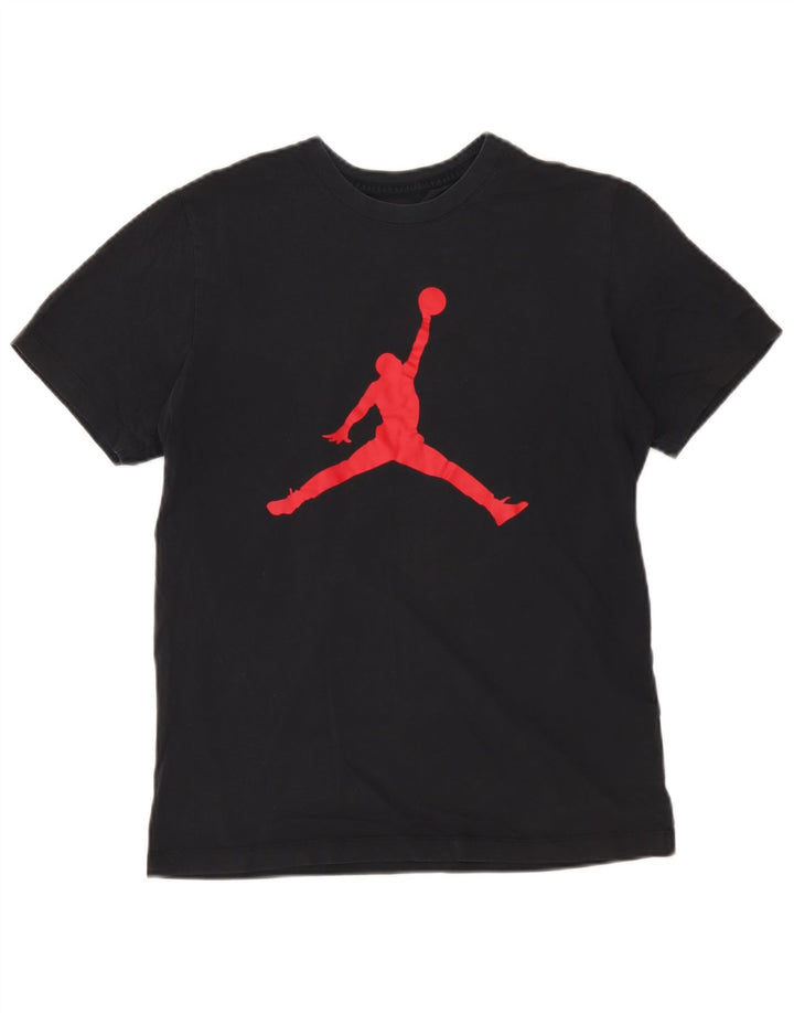 Męski T-shirt z grafiką Jordan, mały, czarny, bawełniany