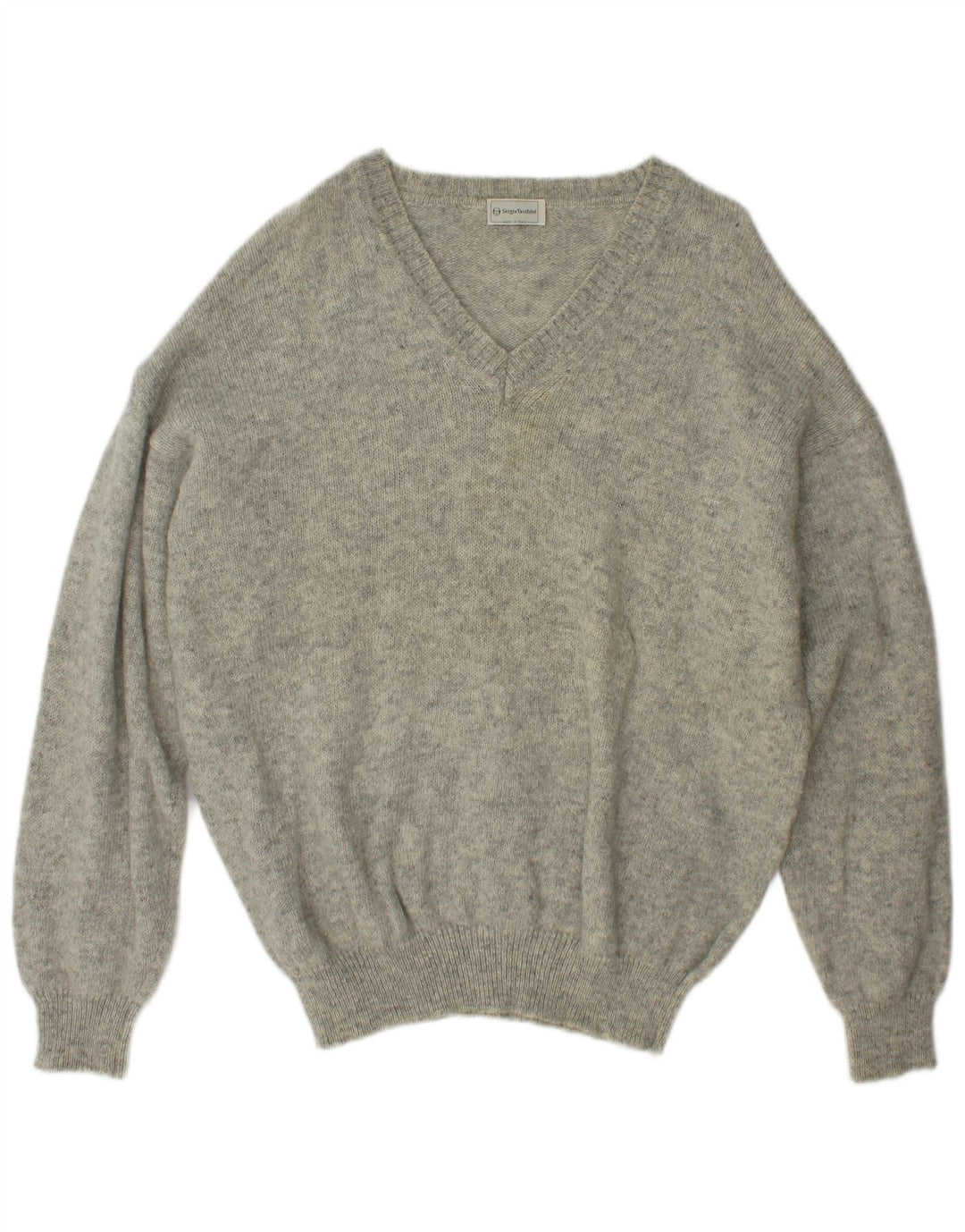 Męski sweter Sergio Tacchini z dekoltem w kształcie litery V, 2XL, szary, wełniany w cętki