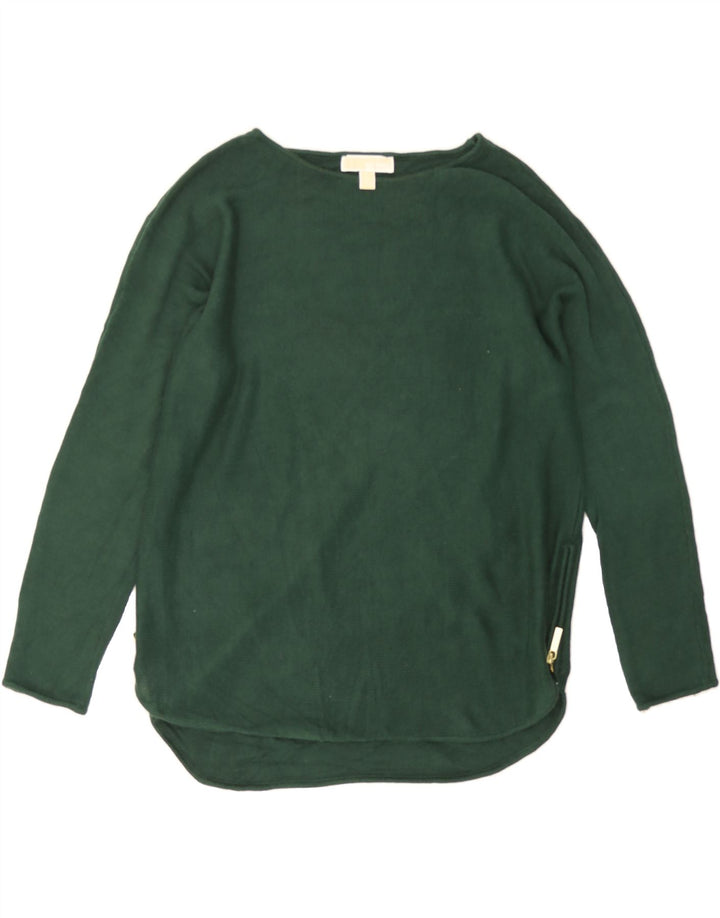 MICHAEL KORS Womens Boat Neck Jumper Sweater UK 14 Medium Green Vintage Michael Kors and Second-Hand Michael Kors from Messina Hembry 